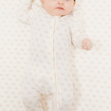 Angel Dear Vintage Mini Bows 2 Way Ruffle Sleeve Zipper Footie