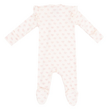 Angel Dear Vintage Mini Bows 2 Way Ruffle Sleeve Zipper Footie
