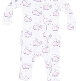 Angel Dear Bubbly Whale Ribbed 2 Way Zipper Ruffle Back Footie