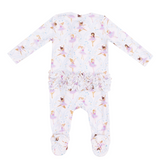 Angel Dear Bow Ballerinas 2 Way Ruffle Zipper Footie