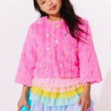 Lola & The Boys Cutie Charms Faux Fur Coat