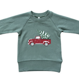 babysprouts Christmas Truck Raglan Sweatshirt
