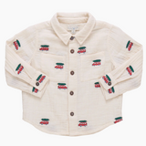 Pink Chicken Tree Farm Embroidery Jack Shirt