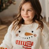 Petit Lem Snowman Embroidery Fleece Sweatshirt