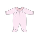 Baby Club Chic Smocked Bishop Footie - Pink
