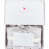 Pink Chicken Nesting Box Baby Take Home Set - Elepahnt Block Print