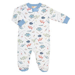 Baby Club Chic Fishing Day Zip Footie Printed
