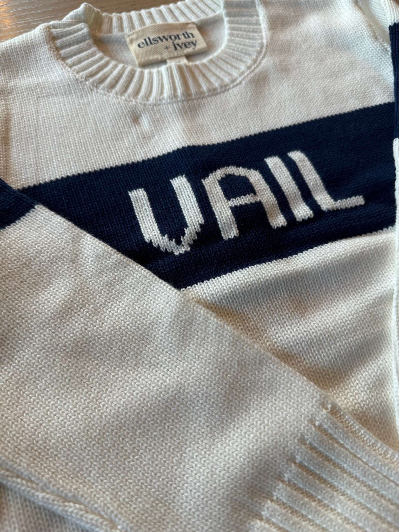 Ellsworth & Ivey Kids Vail Block Crewneck - Ivory/Navy Skipper & Scout