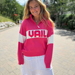 Ellsworth & Ivey Vail Block Quarter Zip - Pink/Ivory Skipper & Scout