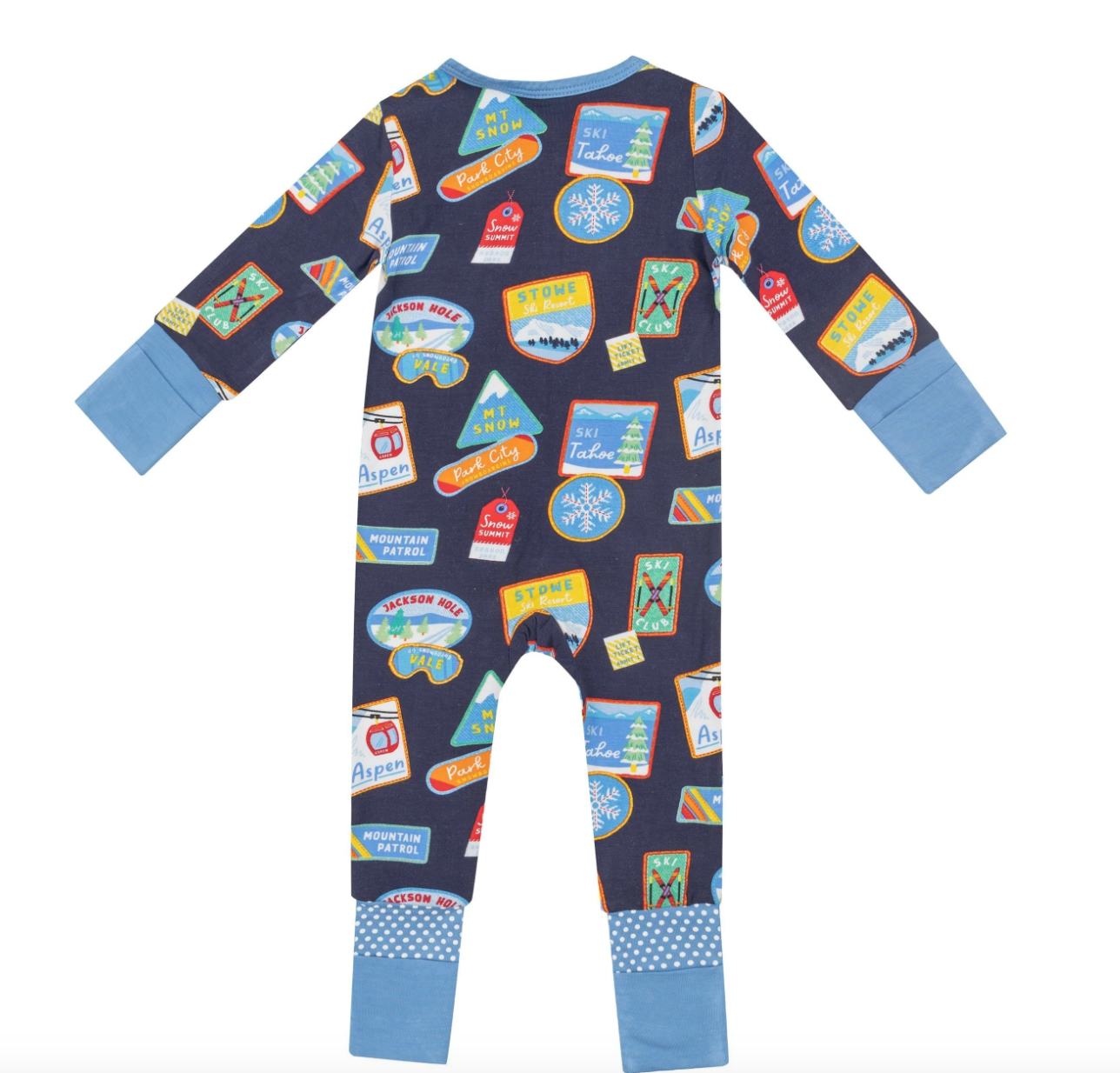 Angel Dear Vintage Ski Patches - 2 Way Zipper Romper Skipper & Scout