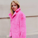 Lola & the Boys Womens Elle Crystal Faux Fur Coat Skipper & Scout