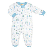 Baby Club Chic Golf Zip Footie - Light Blue