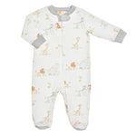 Baby Club Chic Safari Adventure Zip Footie printed - Printed Gray Collar