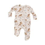 Angel Dear Pretty Ponies 2 Way Zipper Ruffle Back Footie - Pink