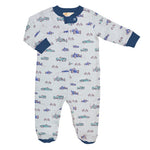Baby Club Chic On the Road Zip Footie Printed - 9-12M