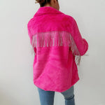 Lola & the Boys Womens Elle Crystal Faux Fur Coat Skipper & Scout