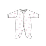 Baby Club Chic Pretty Bows Ruffle Zip Footie - Pink
