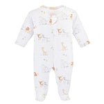 Baby Club Chic Safari Adventure Zip Footie printed - Printed White Collar