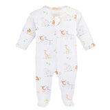 Baby Club Chic Safari Adventure Zip Footie printed - Printed White Collar