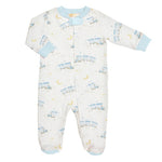 Baby Club Chic Little Train Zip Footie Printed - NB