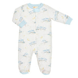 Baby Club Chic Little Train Zip Footie Printed - NB