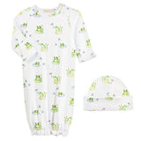 Baby Club Chic Baby Frog Gown Set Printed