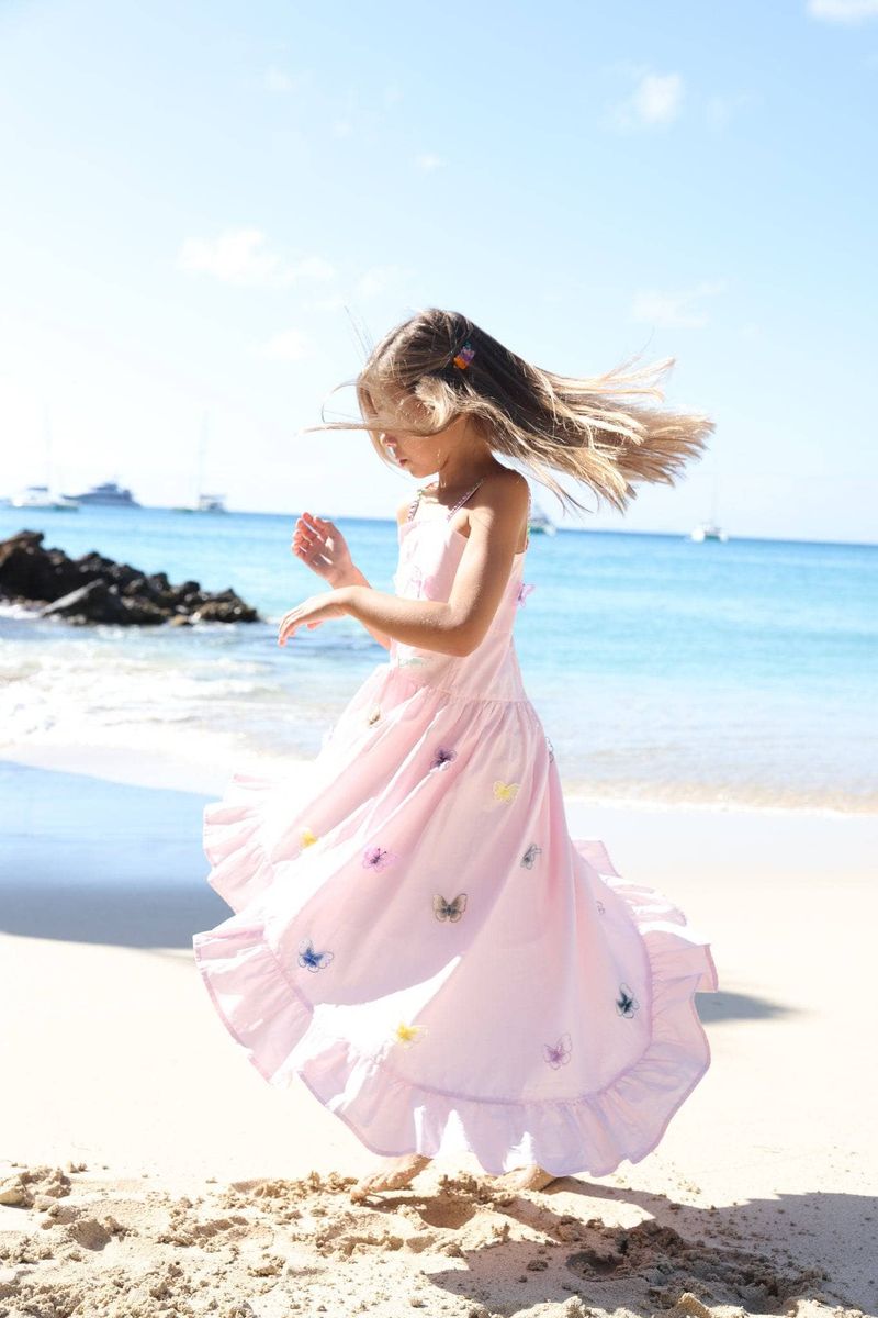 Lola & the Boys 3D Rainbow Butterfly High Low Dress