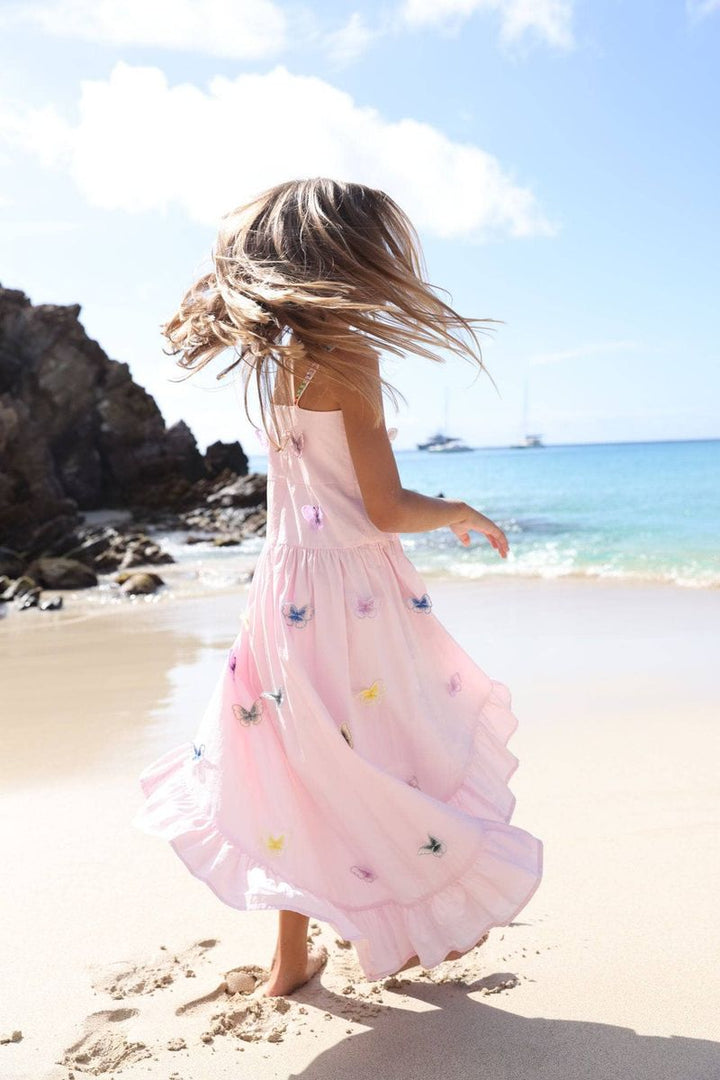 Lola & the Boys 3D Rainbow Butterfly High Low Dress