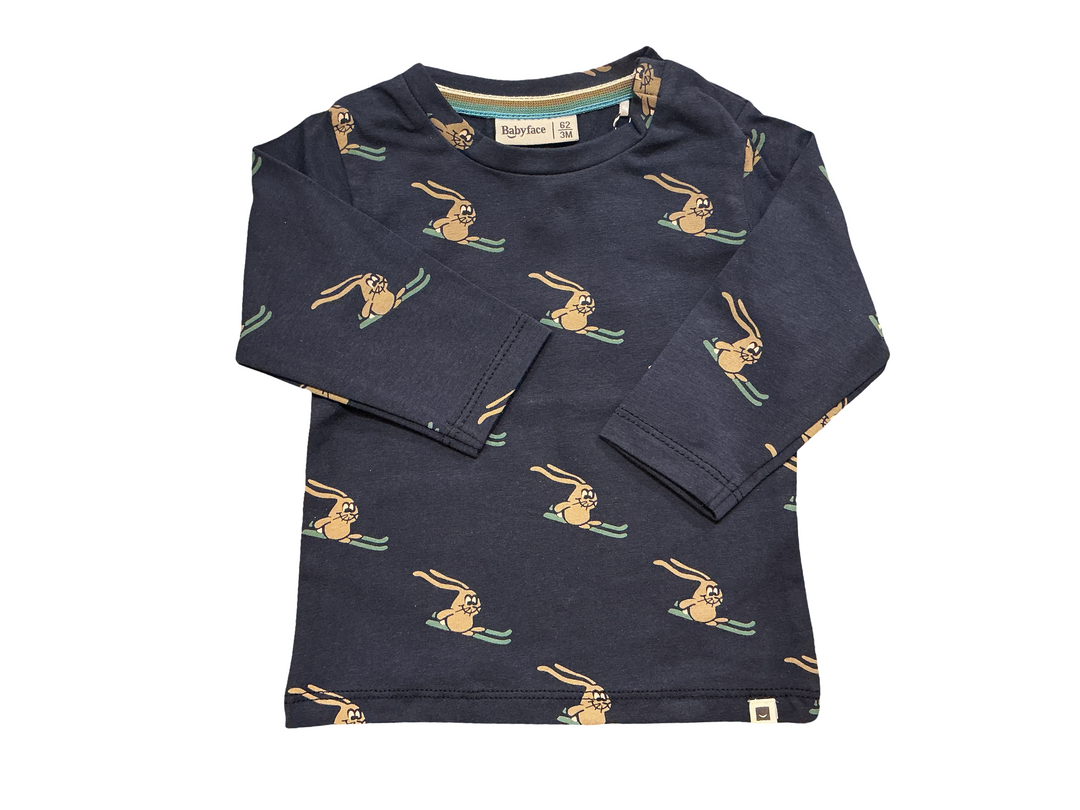 BabyFace Ski Bunny Print LS Tee Skipper & Scout 