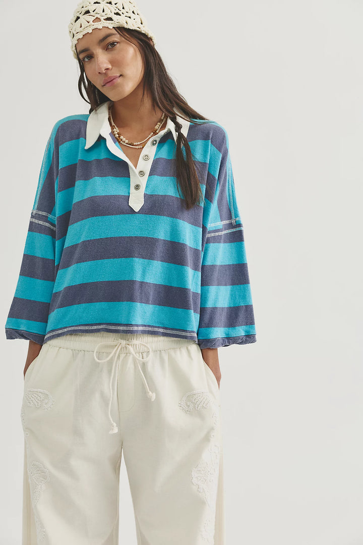 Free People Auggie Rugby Striped Tee