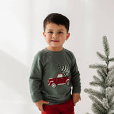 babysprouts Christmas Truck Raglan Sweatshirt