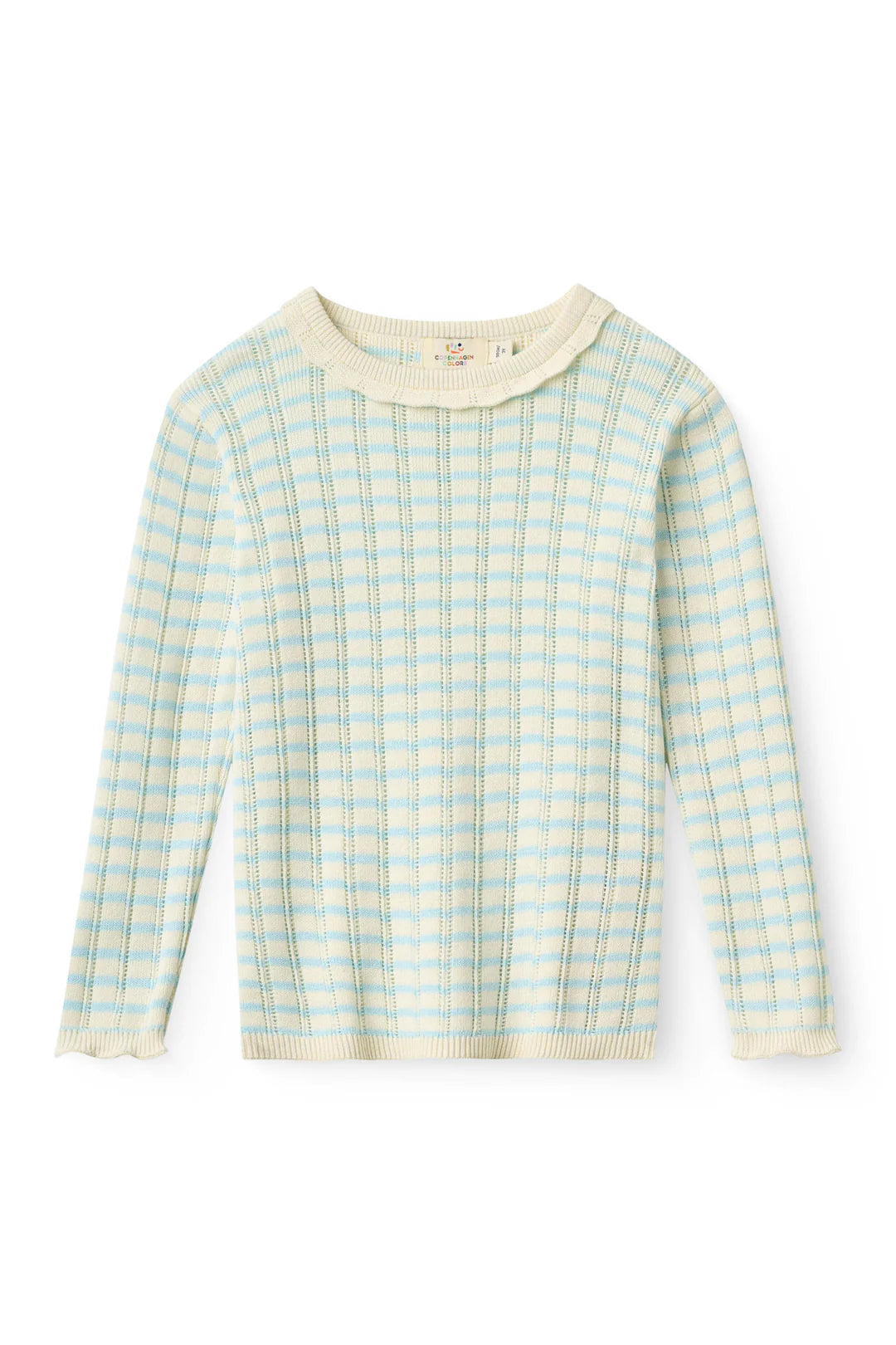 Copenhagen Colors Pointelle Striped Sweater