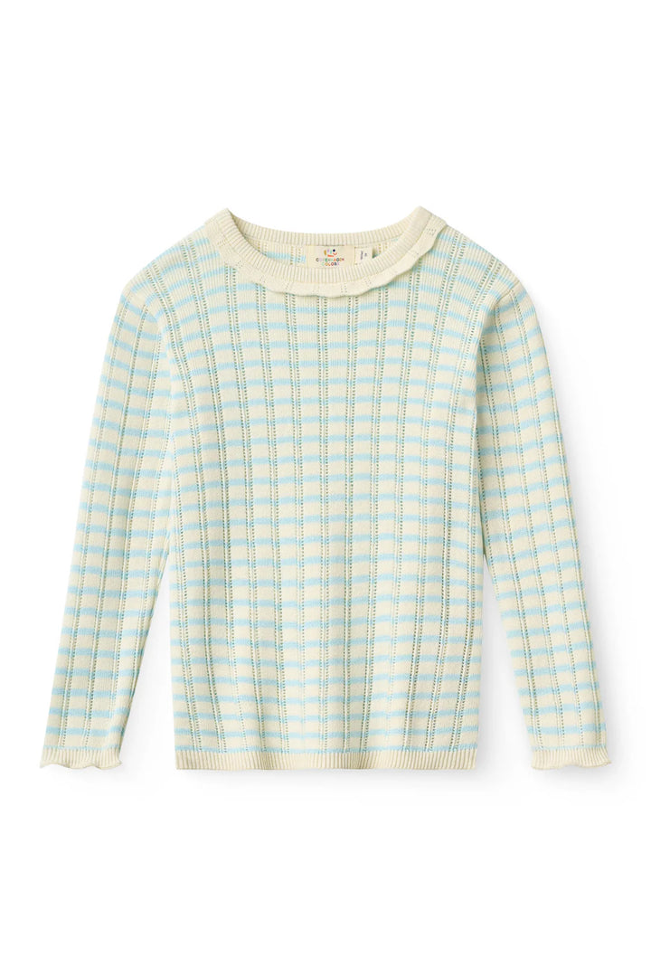 Copenhagen Colors Pointelle Striped Sweater