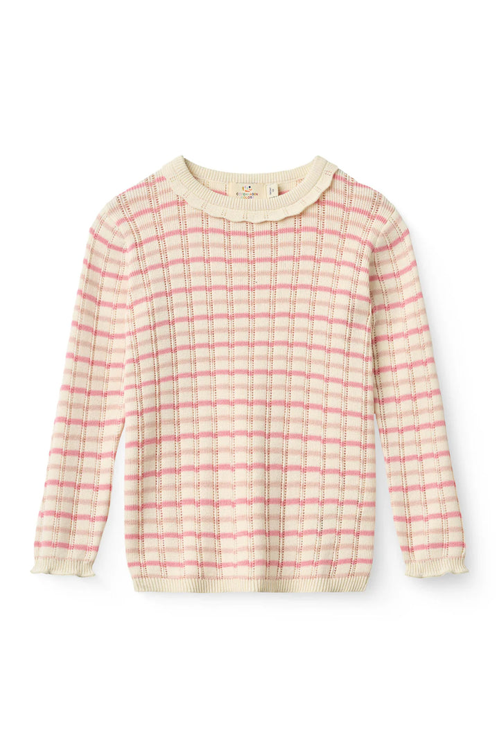 Copenhagen Colors Pointelle Striped Sweater