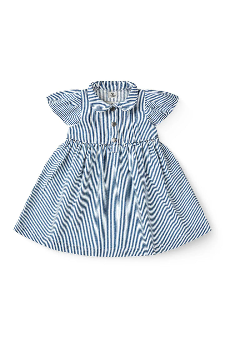 Copenhagen Colors Frill Sleeve Striped Dress