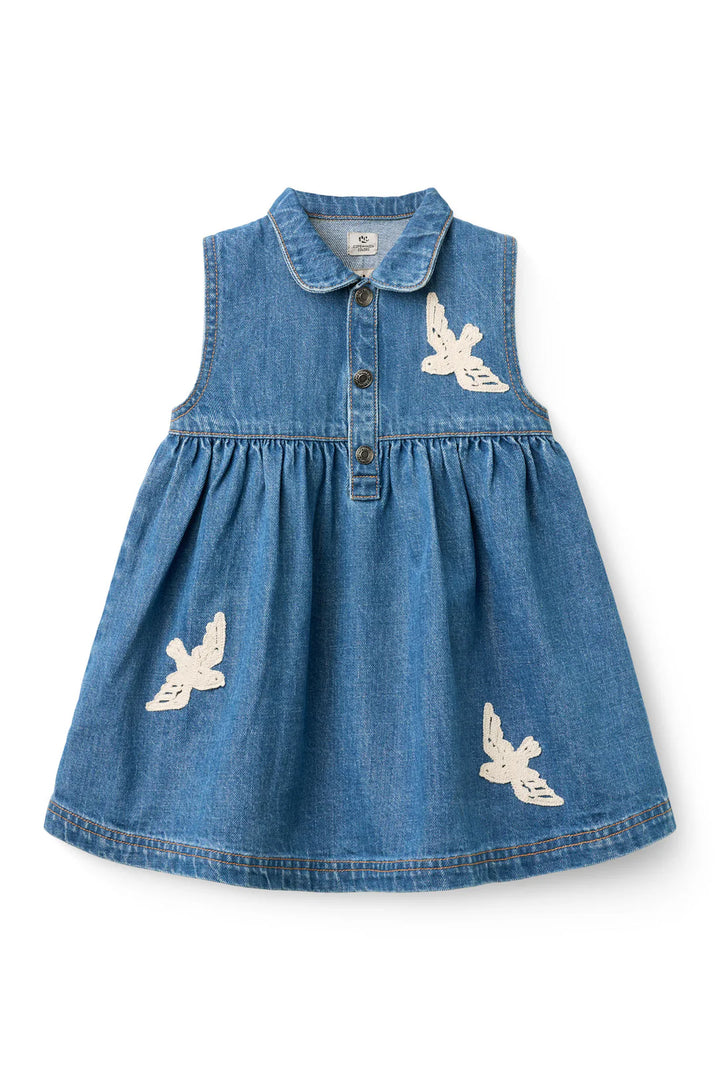 Copehagen Colors Crochet Dove Denim Dress