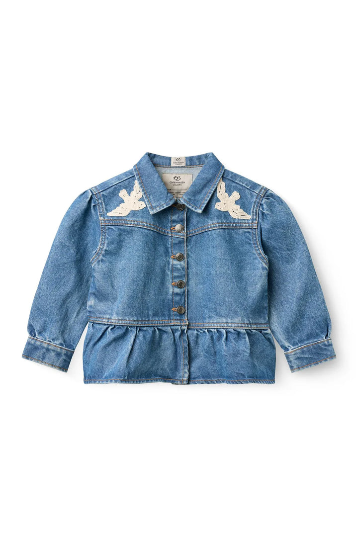 Copehagen Colors Crochet Dove Denim Frill Jacket