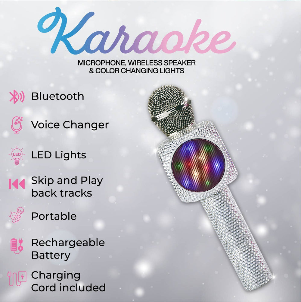 Silver Bling Karaoke Microphone & Bluetooth Speaker Skipper & Scout 