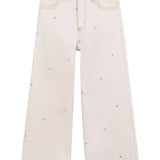 Billieblush Wide Leg Embroidered Heart Pants