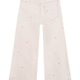 Billieblush Wide Leg Embroidered Heart Pants