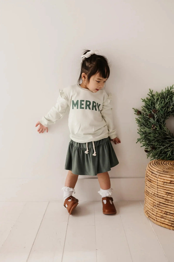 babysprouts Merry Ruffle Sweatshirt Skipper & Scout 