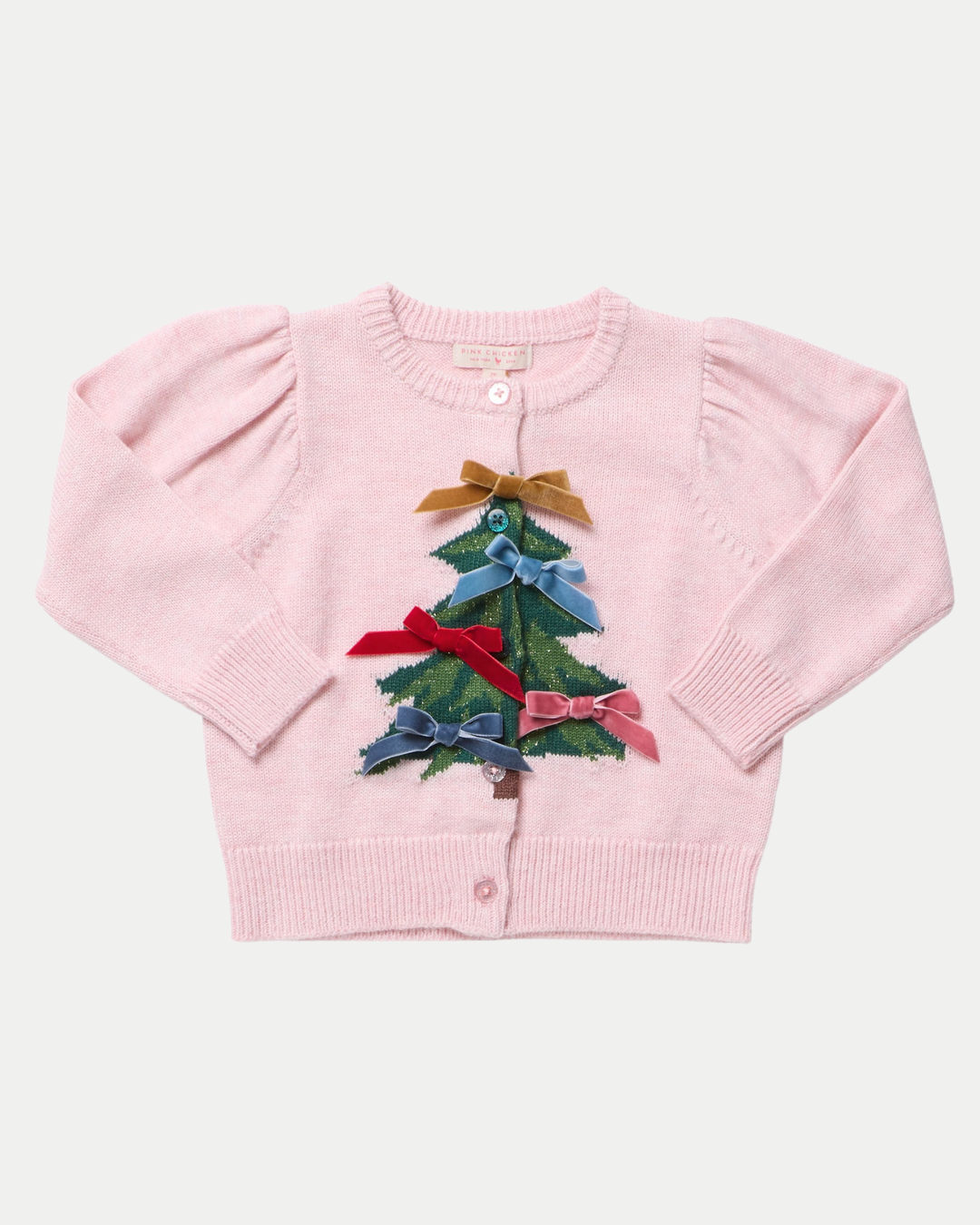 Pink Chicken Girls Constance Sweater - Tree Bows