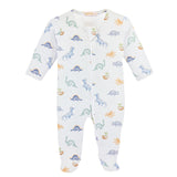 Baby Club Chic Baby Dinos Zip Footie Printed