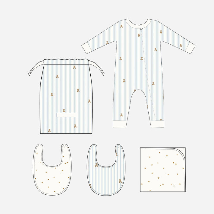 The Blueberry Hill Organic Cotton Layette  Baby Shower Welcome Gift