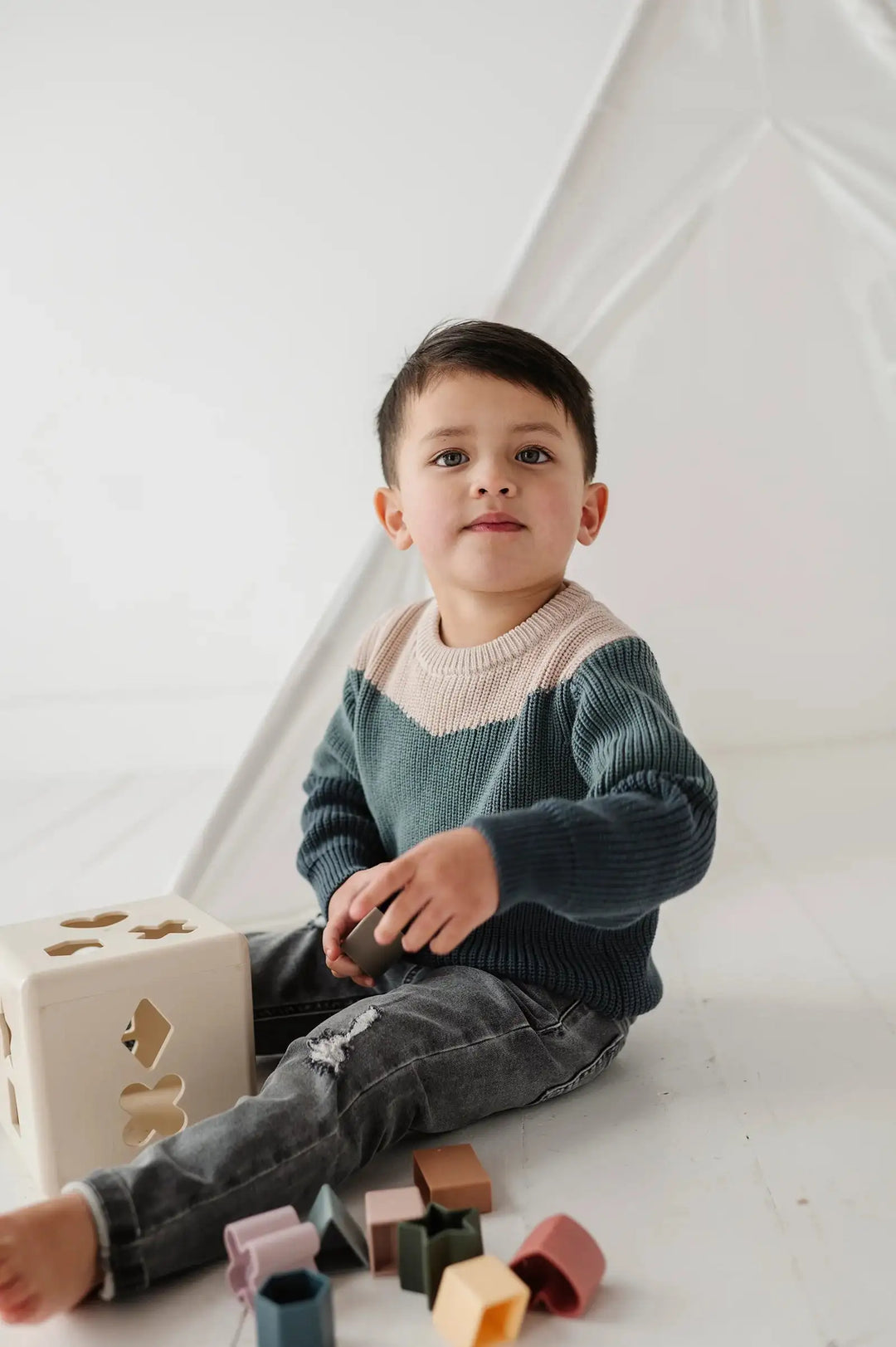 babysprouts Colorblock Knit Sweater Skipper & Scout 