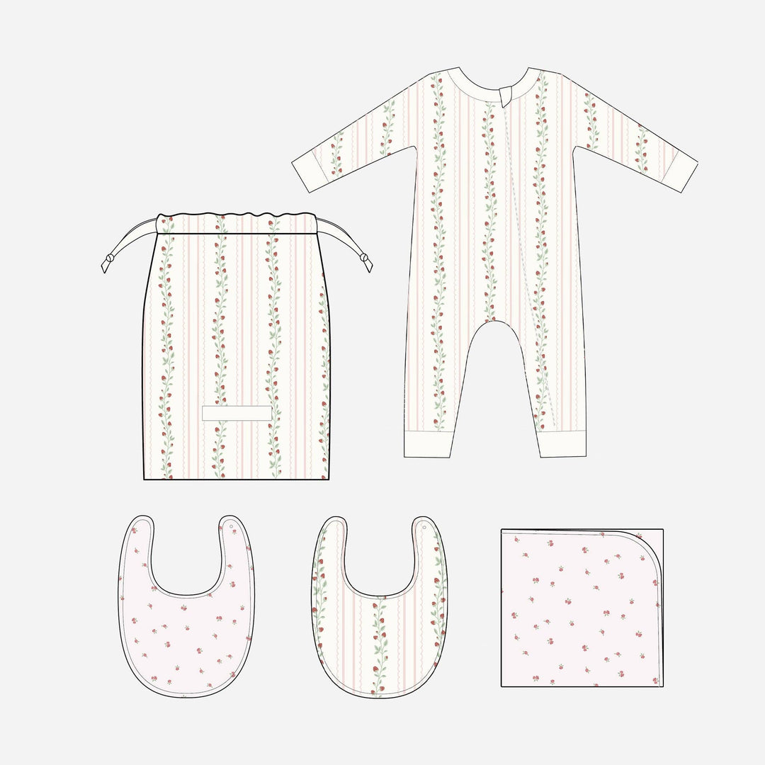The Blueberry Hill Organic Cotton  Newborn Baby Shower Gift