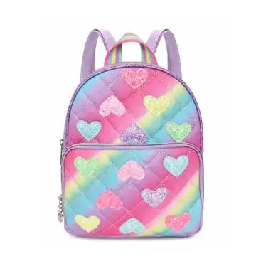 OMG Glitter Heart Patched Mini Backpack Skipper & Scout 
