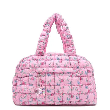 OMG Quilted Scrunchies Floral Print Medium Duffle Bag