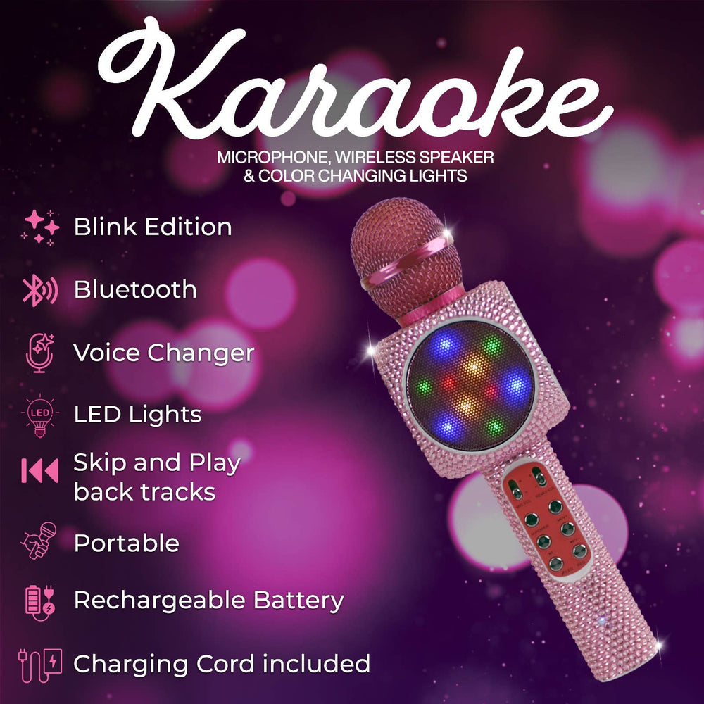 Pink Bling Karaoke Microphone & Bluetooth Speaker Skipper & Scout 