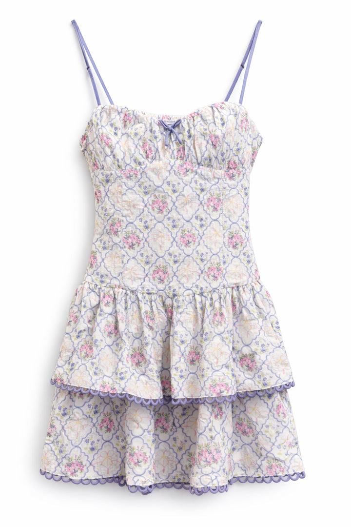 KatiejNYC Carol Tiered Mini Dress- Floral Bouquet